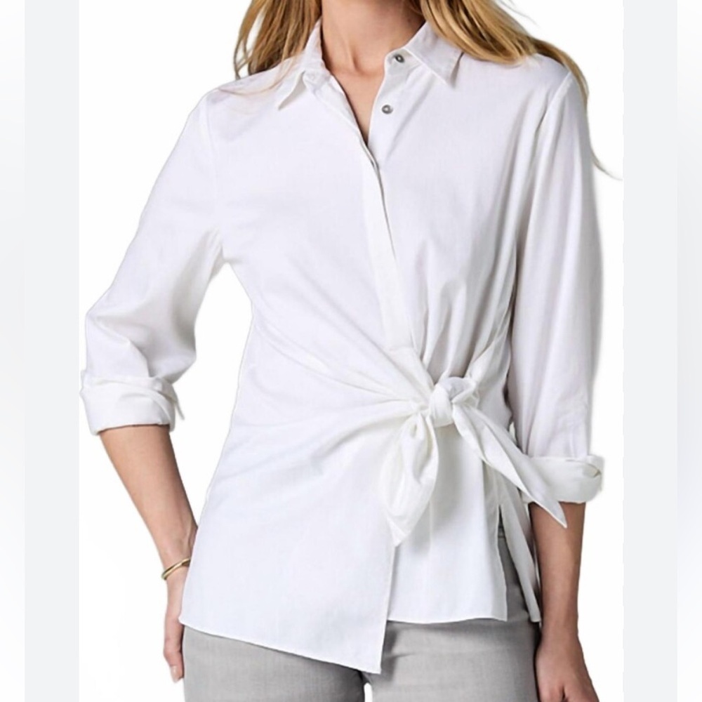 LAUREN Ralph Lauren White 100% Linen Quiet Luxury Old Money Resort Wear Size S